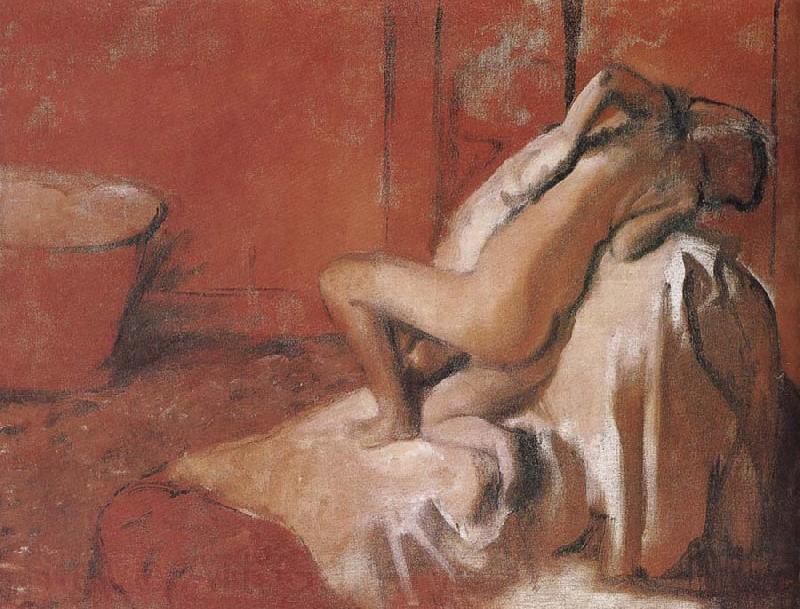 Edgar Degas Lady toweling off her body after bath Germany oil painting art